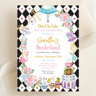 Invitation d'anniversaire d'Alice au pays des merv