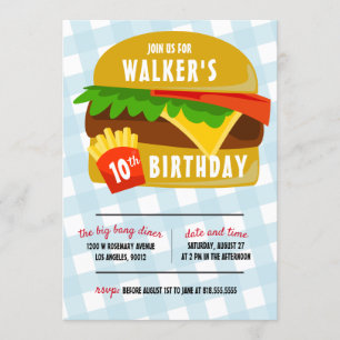 Invitation d'anniversaire d'aliments de