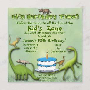 Invitation d'anniversaire d'amis de dinosaure