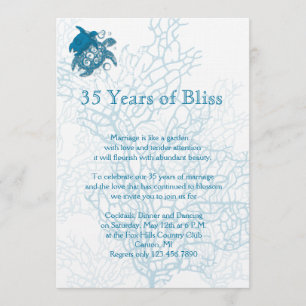 Invitation d'anniversaire d'amour de tortue aquati