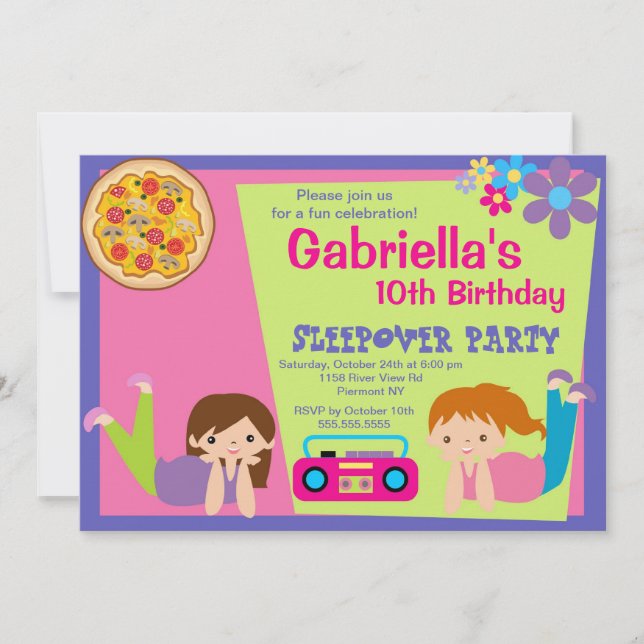 Invitation d'anniversaire d'amusement de soirée (Devant)