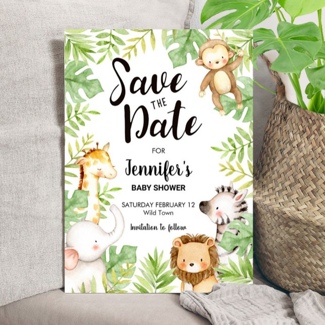 Invitation d'anniversaire d'animaux de la Jungle (Créateur téléchargé)
