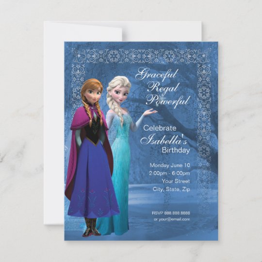 Invitation D Anniversaire D Anna Et Elsa Snowflake Zazzle Ca