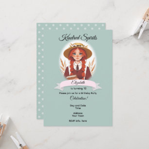 Invitation d'anniversaire d'Anne de Green Gables