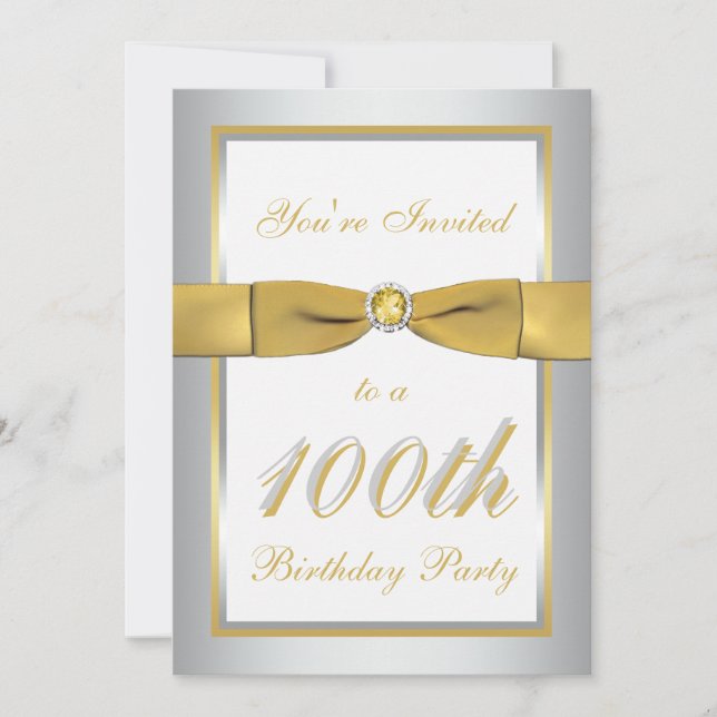 Invitation d'anniversaire d'argent et d'or 100th (Devant)
