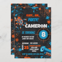 Invitation d'anniversaire Dart Party | Arme à cano