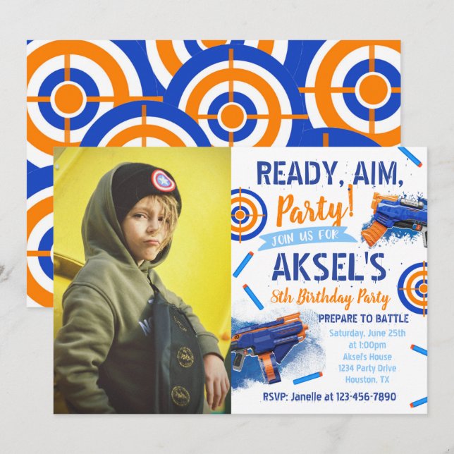 Invitation d'anniversaire Dart Party | Invitation  (Devant / Derrière)