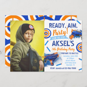 Invitation d'anniversaire Dart Party   Invitation