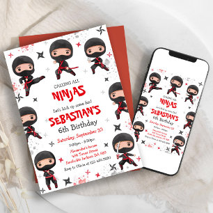 Invitation d'anniversaire d'arts martiaux pour enf