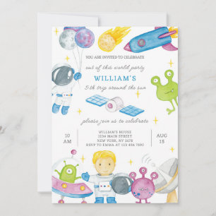 Invitation d'anniversaire d'astronaute