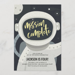 Invitation d'anniversaire d'astronaute d'espace