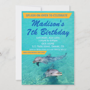 Invitation d'anniversaire dauphin Invitation à une