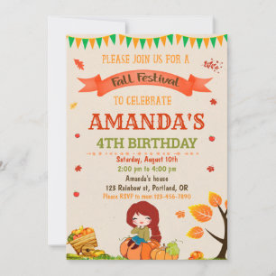 Invitation d'anniversaire d'automne fête d'automne