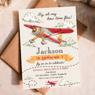 Invitation d'anniversaire d'avion Invitation d'avi