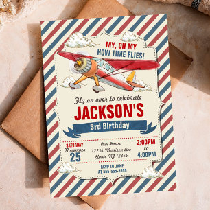 Invitation d'anniversaire d'avion / La fête du tem