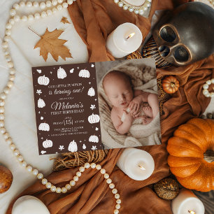 Invitation d'anniversaire de 1 an Little Pumpkin P