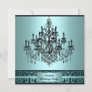 Invitation d'anniversaire de 40 ans avec lustre sa