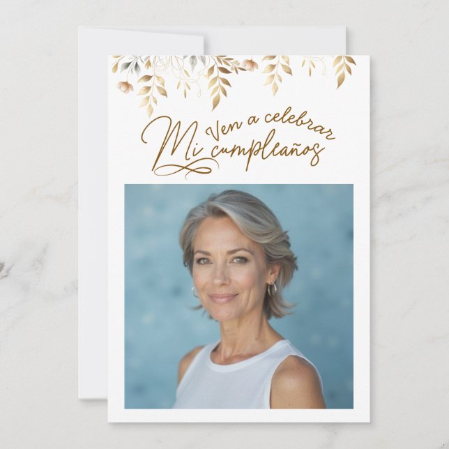 Invitation d'anniversaire de 50 ans avec photo (Devant)