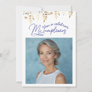 Invitation d'anniversaire de 50 ans avec photo
