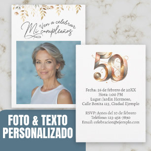 Invitation d'anniversaire de 50 ans avec photo