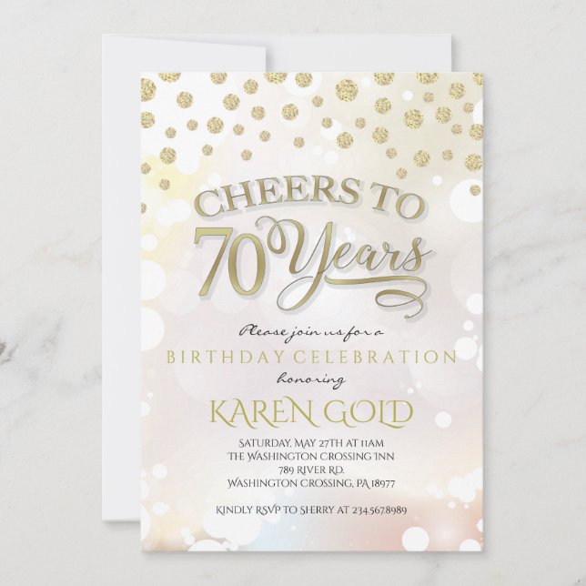 Invitation d'anniversaire de 70 ans (Devant)