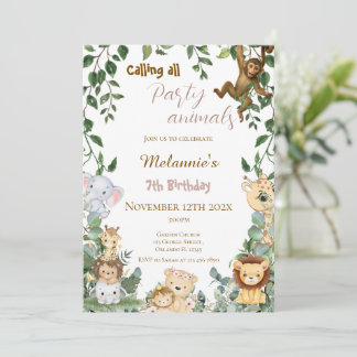 Invitation d'anniversaire de 7 ans sur le thème du