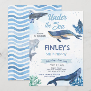 Invitation d'anniversaire de baleines