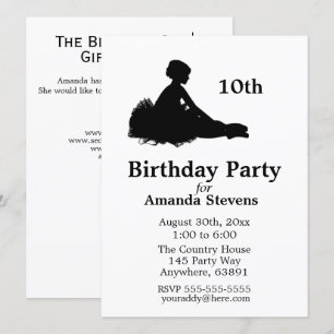 Invitation d'anniversaire de Ballerina