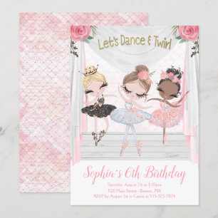 Invitation d'anniversaire de Ballerina