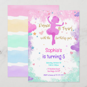 Invitation d'anniversaire de Ballerina