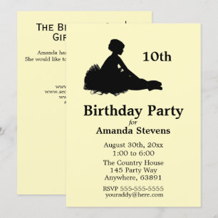 Invitation d'anniversaire de Ballerina jaune