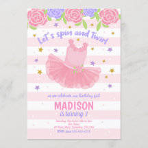 Invitation d'anniversaire de ballerine/invitation
