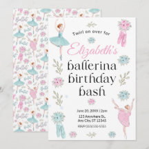 Invitation d'anniversaire de ballet