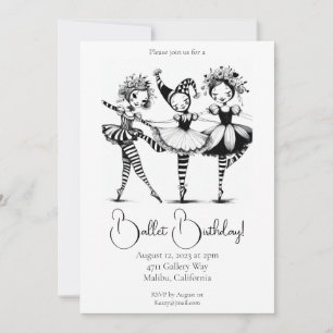 Invitation d'anniversaire de ballet