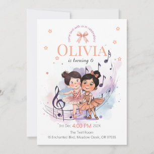 Invitation d'anniversaire de ballet – Thème de fêt