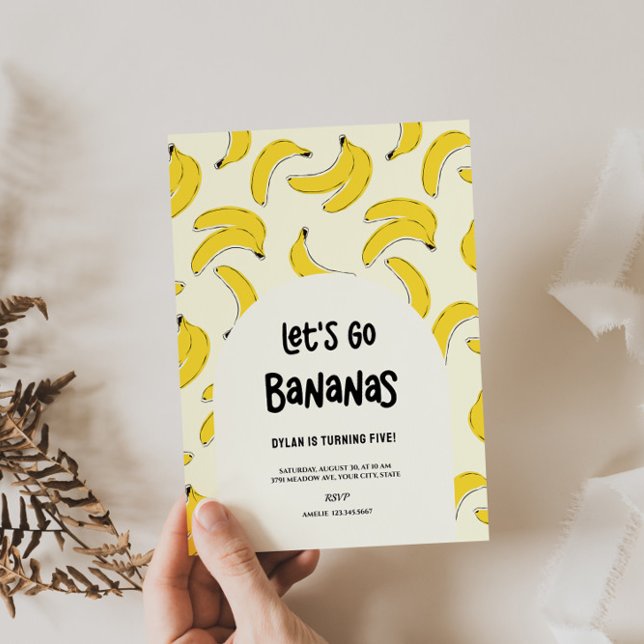 Invitation d'anniversaire de bananes (Créateur téléchargé)