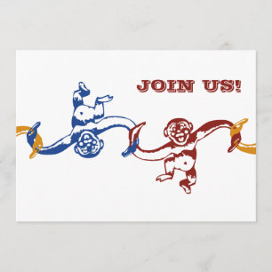 Invitation d'anniversaire de baril de singe