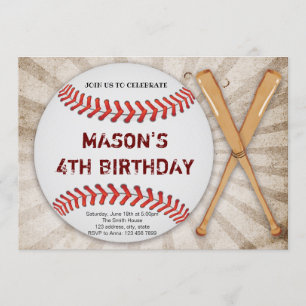 Invitation d'anniversaire de base-ball complète