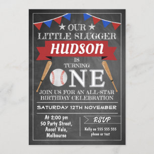 Invitation d'anniversaire de base-ball de tableau