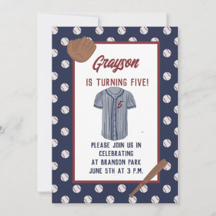Invitation d'anniversaire de base-ball marine pers