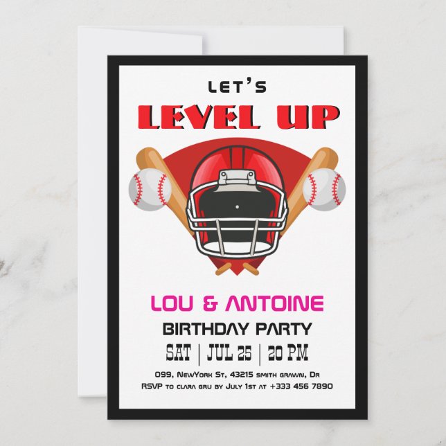 Invitation d'anniversaire de baseball (Devant)