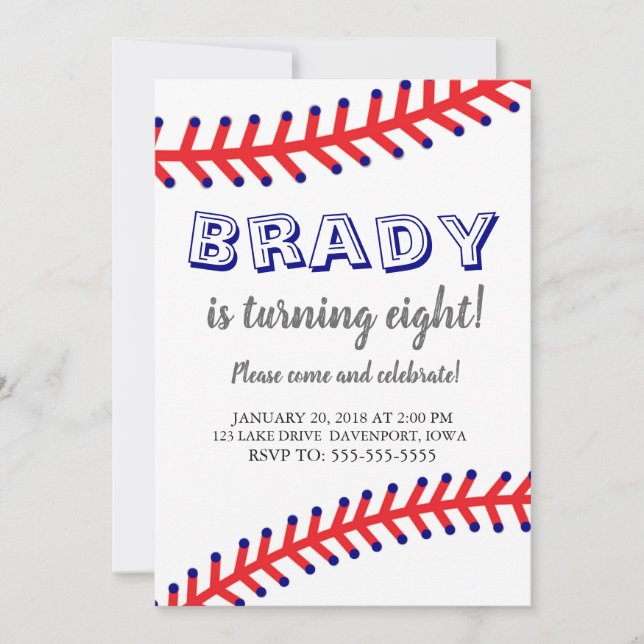 Invitation d'anniversaire de baseball (Devant)