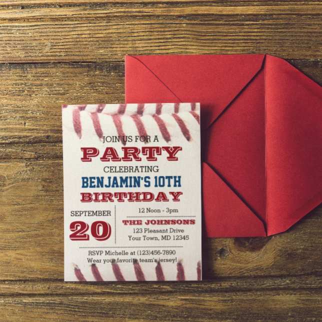 Invitation d'anniversaire de baseball (Créateur téléchargé)