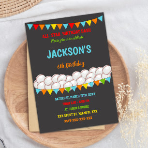 Invitation d'anniversaire de baseball