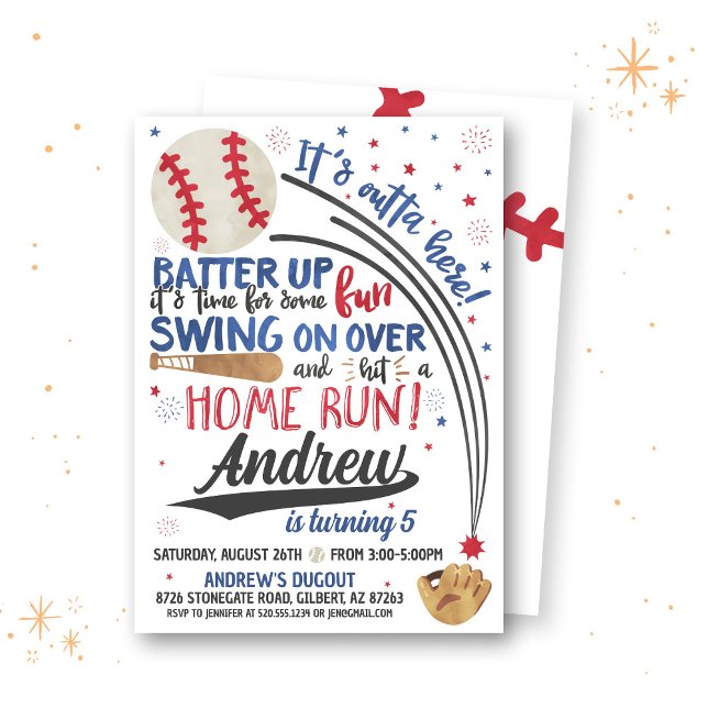 Invitation d'anniversaire de baseball (Créateur téléchargé)