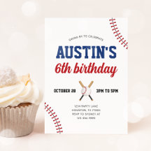 Invitation d'anniversaire de baseball