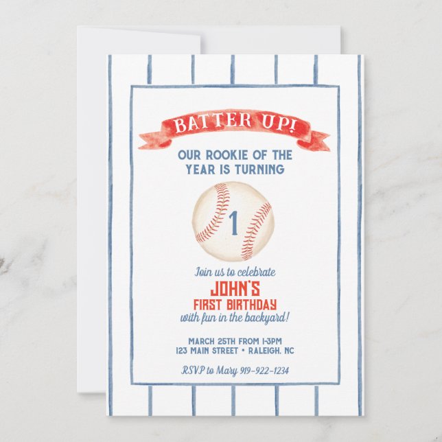 Invitation d'anniversaire de baseball (Devant)