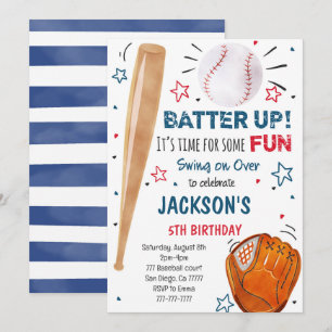 Invitation d'anniversaire de baseball