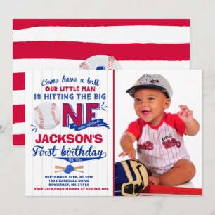 Invitation d'anniversaire de baseball 1er annivers