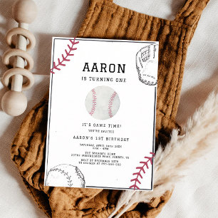 Invitation d'anniversaire de baseball à l'aquarell
